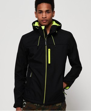 Superdry Hooded SD-Windtrekker Férfi Kabát Fekete/Világos Zöld | KBCSR9861